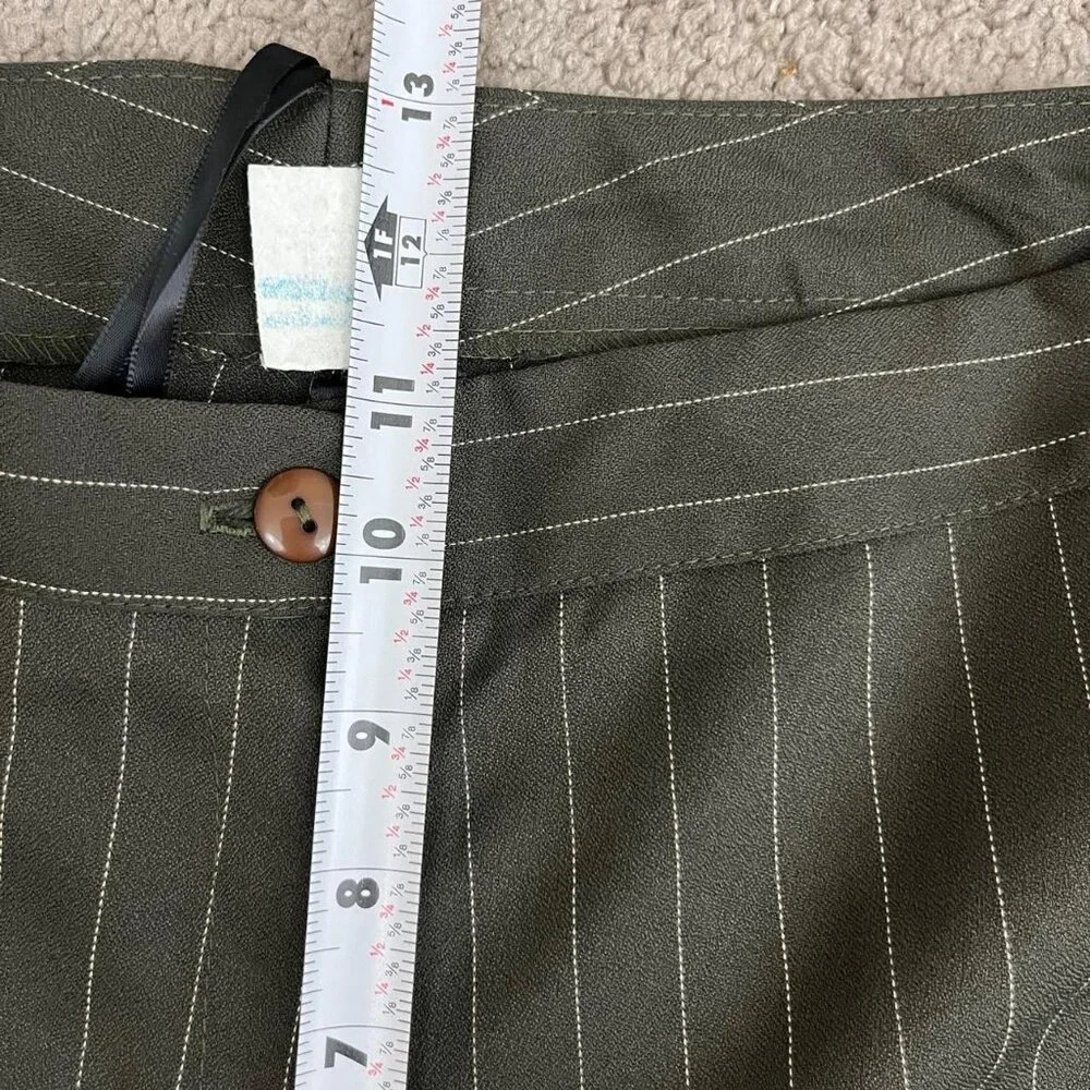 American Vintage Dark Green Pinstripe Trousers - Picture 6 of 8
